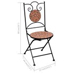 vidaXL Ensemble de bistro 3 Pièces mosaïque Carreau céramique Terre cuite