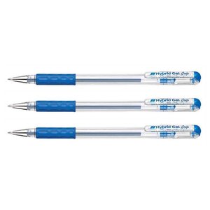 stylo roller à encre gel Hybrid Gel Grip K116  bleu x 3 PENTEL