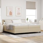 vidaXL Lit à Ressorts avec Matelas Vert Clair Gris 200x200 cm Tissu en Velours Côtelé