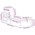 vidaXL Chaise longue avec 1 accoudoir Blanc crème Bois d'acacia solide