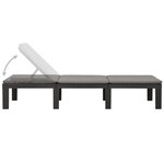 Vidaxl chaise longue avec coussin plastique anthracite