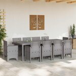 vidaXL Ensemble de salle à manger pour jardin 11 Pièces Gris clair