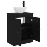 vidaXL Meuble de salle de bain avec évier Noir 54 x 35 x 83 cm