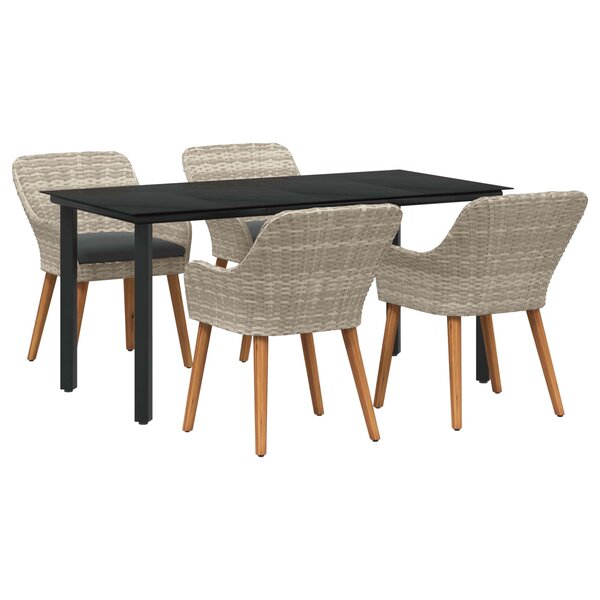 vidaXL Ensemble de salle à manger pour jardin 5 pc Gris clair