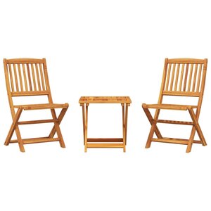 vidaXL Ensemble à manger de jardin pliable 3 Pièces bois d'acacia massif