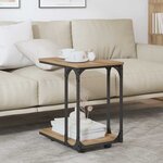 vidaXL Table d'appoint avec étagère Chêne artisanal 50 x 35 x 55 5 cm