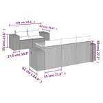 vidaXL Salon de jardin 6 Pièces avec coussins gris résine tressée