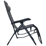 vidaXL Chaises pliables de terrasse lot de 2 Gris Textilène