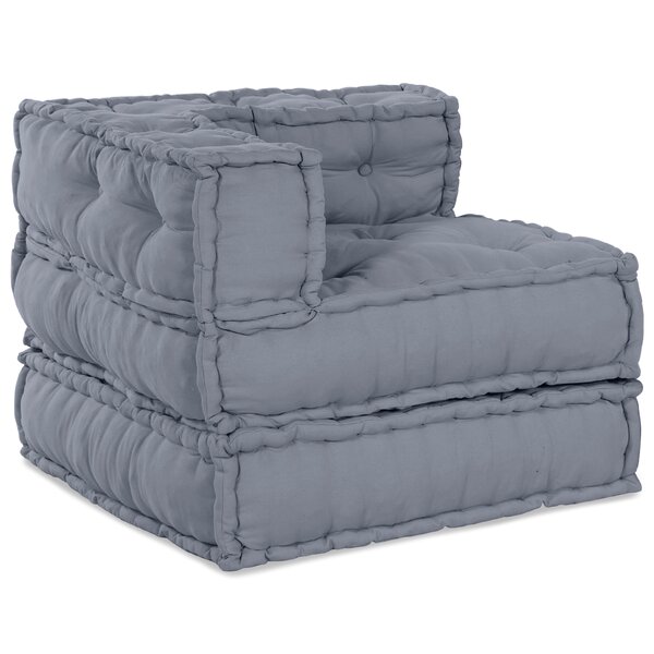 Sofa Pouffe Modulaire 3 Places Convertible en Tissu Gris vidaXL