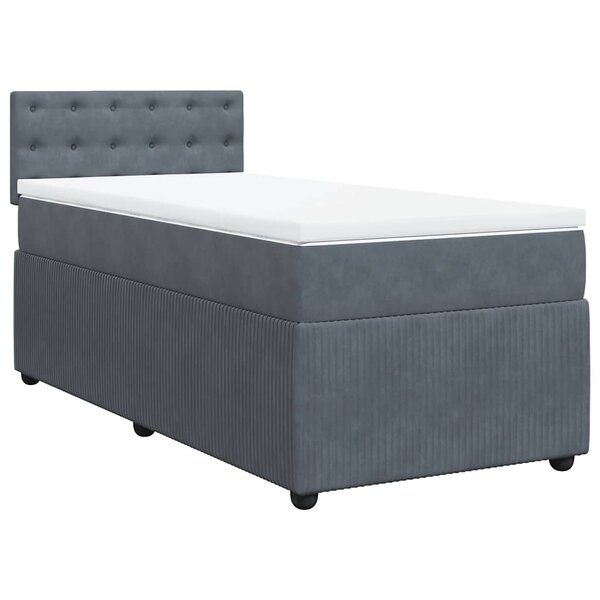vidaXL Sommier à lattes de lit avec matelas Gris foncé 100x200 cm