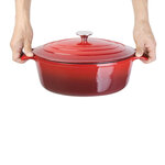 Grande cocotte ovale rouge en fonte vogue 6 l -  - fonteoui 230x125mm