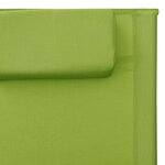 vidaXL Chaise longue textilène vert et gris