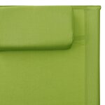 vidaXL Chaise longue textilène vert et gris