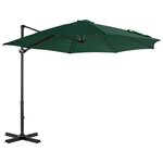 vidaXL Parasol avec base portable Vert