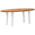 vidaXL Table à manger marron clair bois de chêne massif ovale
