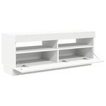 vidaXL Meuble TV avec lumières LED Blanc 100x35x40 cm