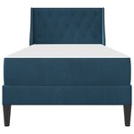 vidaXL Cadre de lit avec matelas Bleu 100 x 200 cm Velours