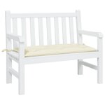 vidaXL Coussin de banc de jardin blanc crème 110x50x7 cm tissu oxford