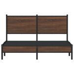 vidaXL Cadre de lit en métal avec tête de lit chêne marron 140x200 cm