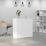 vidaXL Bureau de réception blanc 100x50x103 5 cm bois d'ingénierie