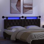 vidaXL Tête de lit suspendue Avec lumière LED Noir Velours