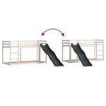 vidaXL Lit superposé avec toboggan/échelle blanc 80x200 cm pin massif