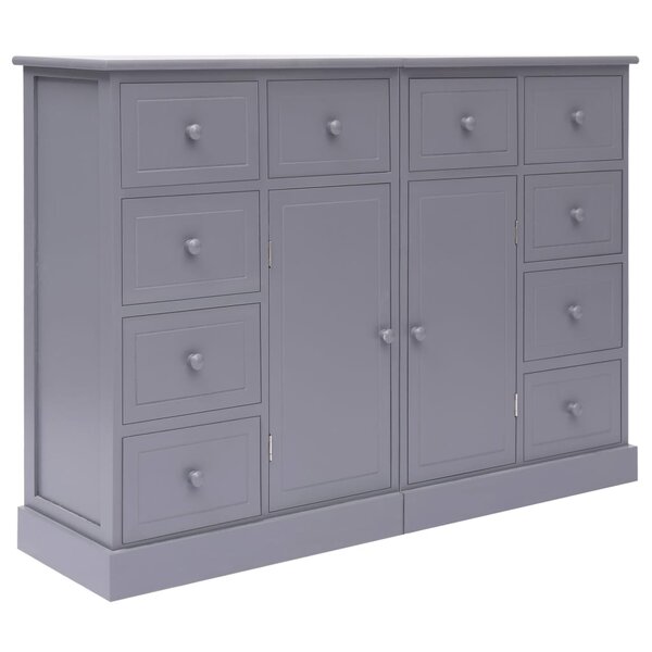vidaXL Buffet avec 10 tiroirs Gris 113x30x79 cm Bois