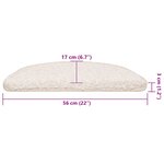 vidaXL Tapis d'escalier 30 pièces 56 x 17 x 3 cm Blanc Demi-rond