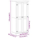 vidaXL Armoires avec étagère Blanc 76 x 50 x 170 cm Pin massif