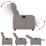 vidaXL Fauteuil inclinable Taupe Tissu