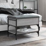 vidaXL Banc à chaussures sonoma gris 62x42x45 cm bois d'ingénierie