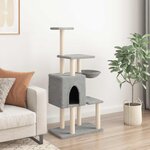vidaXL Arbre à chat avec griffoirs en sisal Gris clair 131 cm