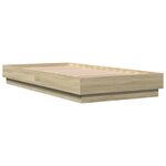vidaXL Cadre de lit avec lumières LED chêne sonoma 75x190 cm