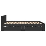 vidaXL Cadre de lit avec tête de lit sans matelas noir 120x190 cm