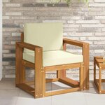 vidaXL Canapé d’extérieur Bois d'acacia massif et polyester Naturel