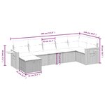 vidaXL Salon de jardin avec coussins 7 Pièces beige résine tressée