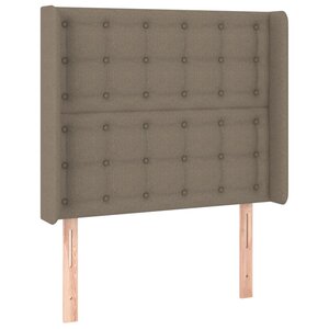 vidaXL Tête de lit avec oreilles Taupe 93x16x118/128 cm Tissu