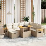 vidaXL Salon de jardin avec coussins 8 Pièces beige résine tressée