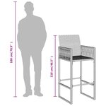 vidaXL Tabourets de bar de jardin lot de 2 marron résine tressée
