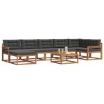 vidaXL Ensemble de canapés d'extérieur 8 Pièces Naturel et Anthracite