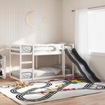 vidaXL Lit superposé avec toboggan/échelle blanc 80x200 cm pin massif