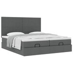 VidaXL Cadre de lit ottoman avec matelas gris foncé 180x200cm tissu