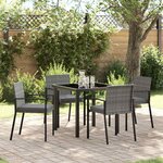 vidaXL Ensemble de salle à manger pour jardin 5 Pièces Gris Poly rotin