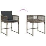 vidaXL Chaises de jardin avec coussins lot de 4 gris résine tressée