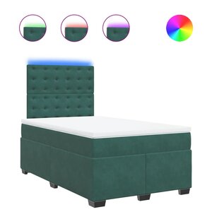 vidaXL Sommier à lattes de lit avec matelas vert foncé 120x190 cm