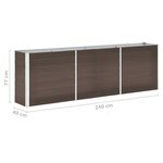 vidaXL Lit surélevé de jardin Acier galvanisé 240x40x77 cm Marron