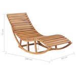 vidaXL Chaise longue à bascule avec coussin Bois de teck solide