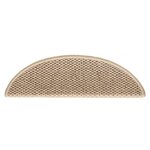 vidaXL Tapis d'escalier autocollants 15 Pièces 56x17x3 cm Sable