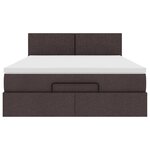 vidaXL Lit ottoman avec matelas marron foncé 140x190 cm tissu