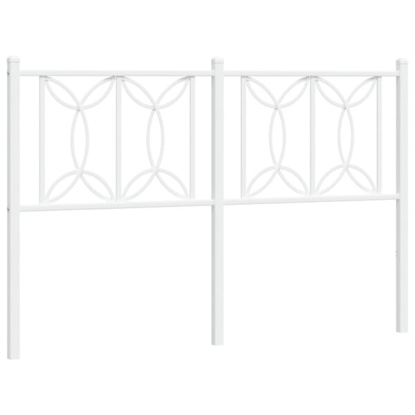 vidaXL Tête de lit métal blanc 140 cm